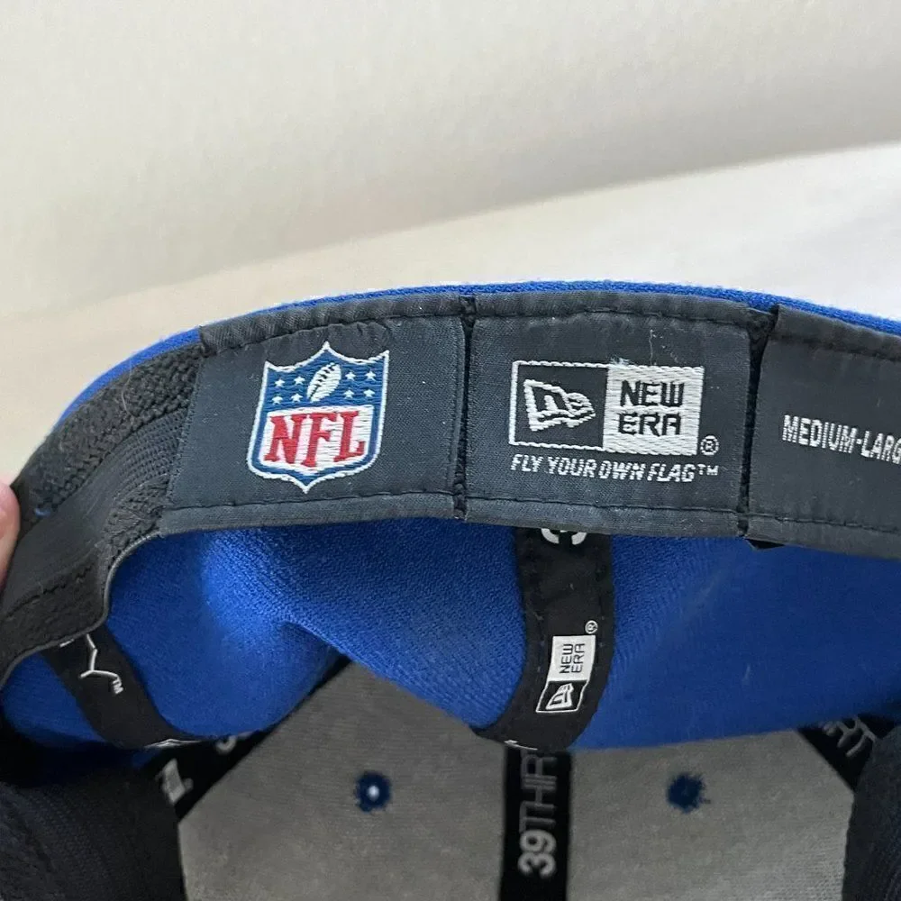 New York Giants Hat Cap Strap Back Blue White NFL Football Adjustable Mens